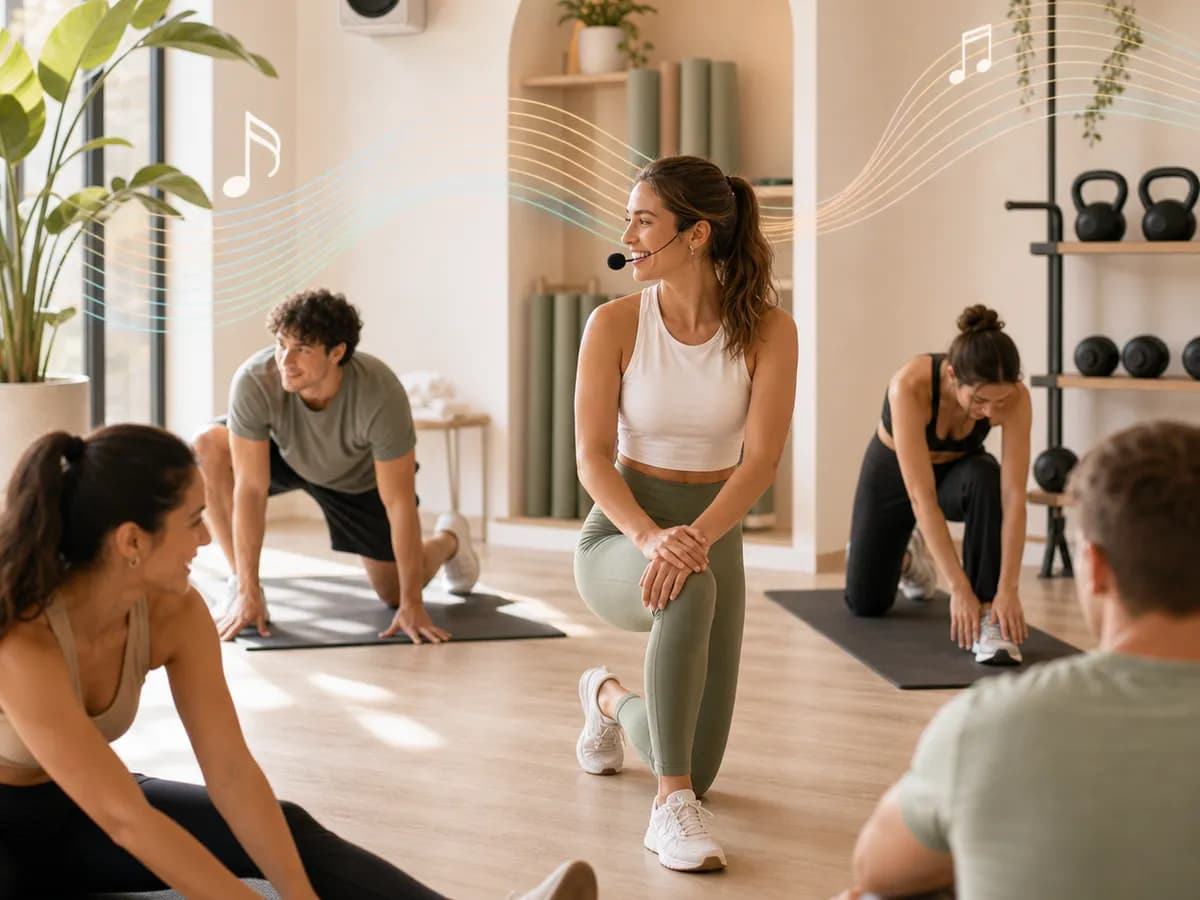 Spor salonunda grup dersi